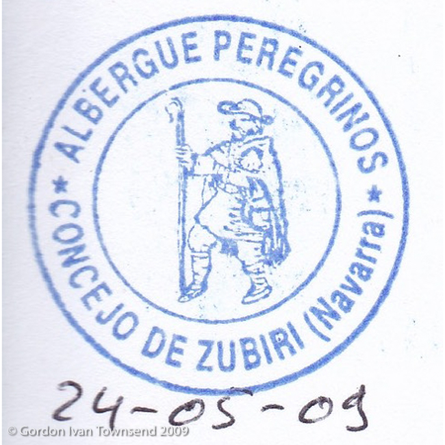 Pilgrim's Stamp: "ALBERGUE PEREGRINOS - CONCEJO DE ZUBIRI (Navarra)" - Municipal Albergue - Zubiri - Day 2